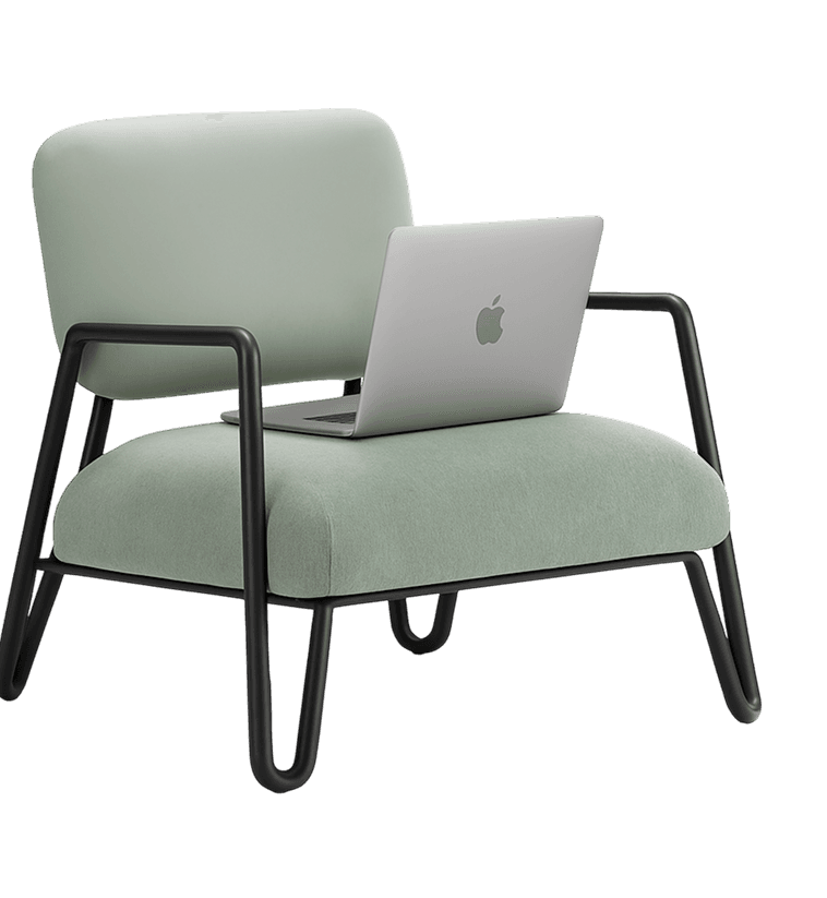 Armchair with laptop
